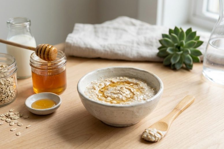 3-Ingredient Oatmeal and Honey Soothing Face Mask for Redness